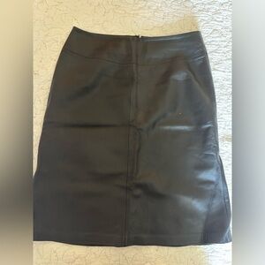 Liz Claiborne Vintage Black Real Leather Pencil Skirt size 6